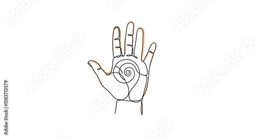 Hand with spiral design illustrating the concept of peace day  