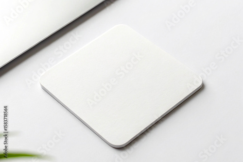 White Square Drink Coaster Mockup
