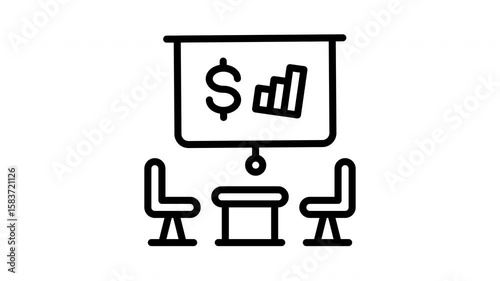 meeting financial chart icon animation

