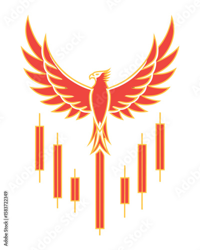 Motivational phoenix candlestick chart stock trading t shirt design