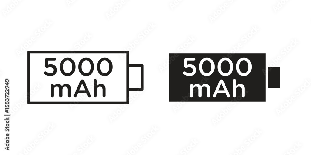 Obraz premium mAh icons designed in filled, outline, line and stroke style