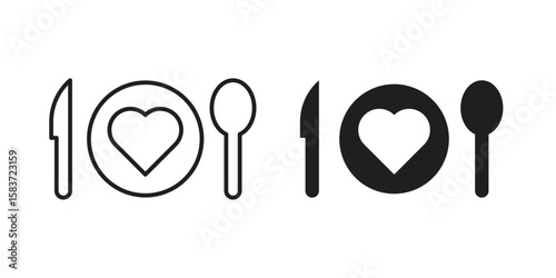 Wedding dinner icons designed in filled, outline, line and stroke style