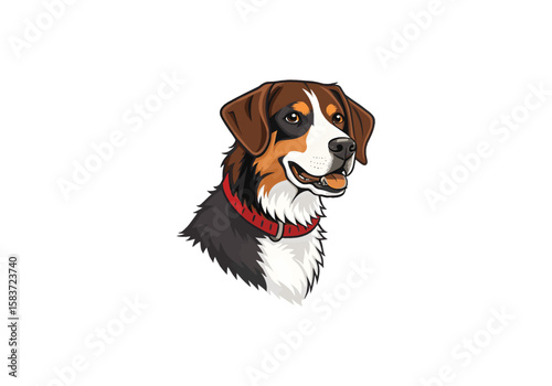 Dog face, Dog cartoon Sticker, dog logo icon vector design on white Background