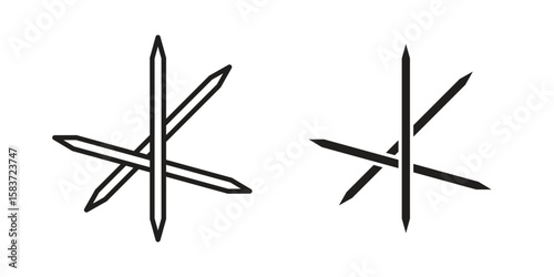 Toothpick icons designed in filled, outline, line and stroke style