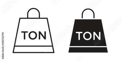 Tonne icons designed in filled, outline, line and stroke style