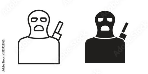 Terrorism icons designed in filled, outline, line and stroke style