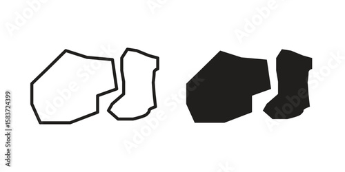 Stone icons designed in filled, outline, line and stroke style