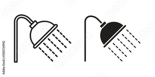 Shower Head icons designed in filled, outline, line and stroke style