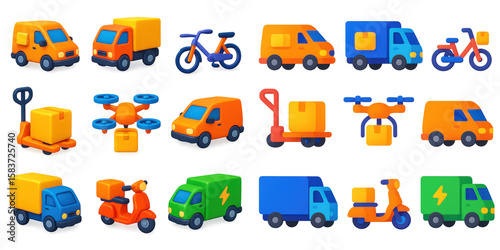 3D Delivery Icons