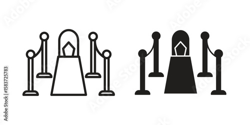 Red carpet icons designed in filled, outline, line and stroke style
