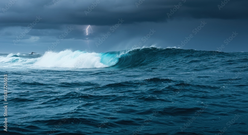 Fototapeta premium Blue sound wave or waveform on black background abstract visualization.