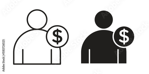 Personal loan icons designed in filled, outline, line and stroke style