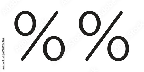 Percent icons designed in filled, outline, line and stroke style