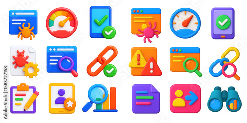 3D SEO Audit Icons