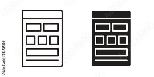 Mood board icons designed in filled, outline, line and stroke style