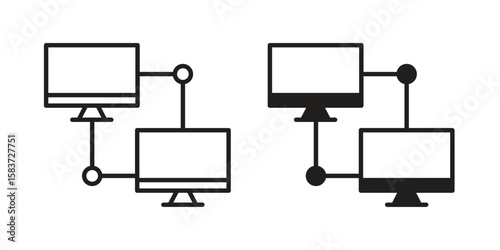 Local network icons designed in filled, outline, line and stroke style