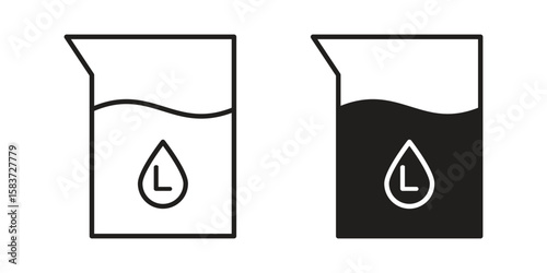 Liter icons designed in filled, outline, line and stroke style