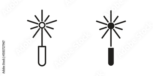 Laser beam icons designed in filled, outline, line and stroke style
