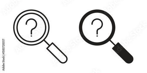 Investigation icons designed in filled, outline, line and stroke style