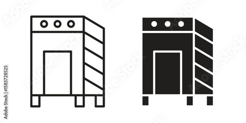 Infrared heat cabin icons designed in filled, outline, line and stroke style