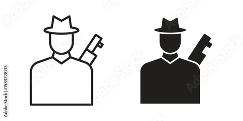 Hunter icons designed in filled, outline, line and stroke style