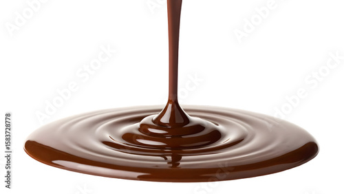 melted chocolate pouring and forming a puddle on a white background. isolated on white background 23468291 1
