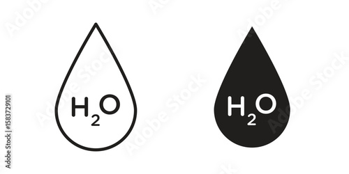 H2o icons designed in filled, outline, line and stroke style