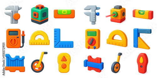 3D Measuring Tools Icons