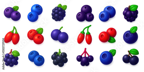 Vibrant Berry Icons