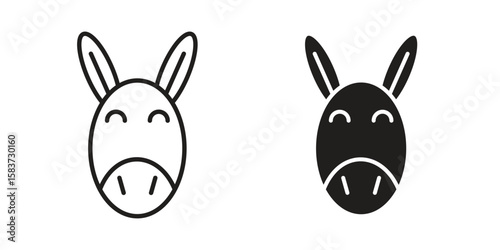 Donkey icons designed in filled, outline, line and stroke style
