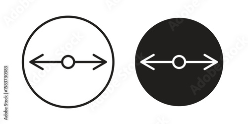 Diameter icons designed in filled, outline, line and stroke style