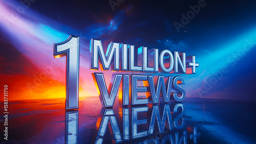 Million views achievement celebration digital graphic