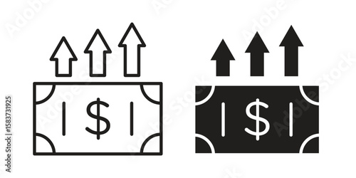 capital gain icons designed in filled, outline, line and stroke style