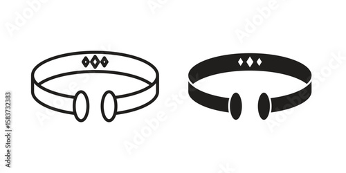 Bracelet icons designed in filled, outline, line and stroke style