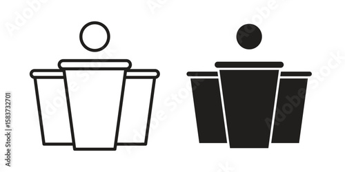 Beer pong icons designed in filled, outline, line and stroke style