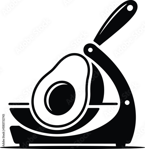 Avocado slicer tool cutting halved avocado fruit kitchen gadget