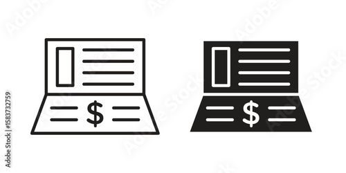 Bankbook icons designed in filled, outline, line and stroke style