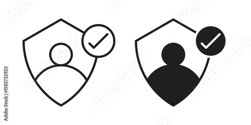 Authentication icons designed in filled, outline, line and stroke style