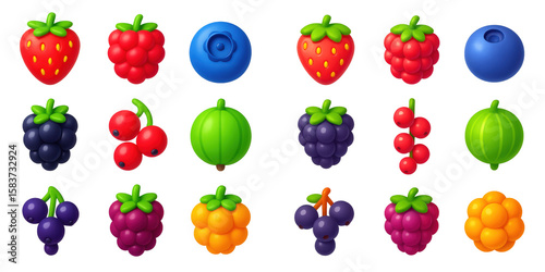Vibrant Berry Icons