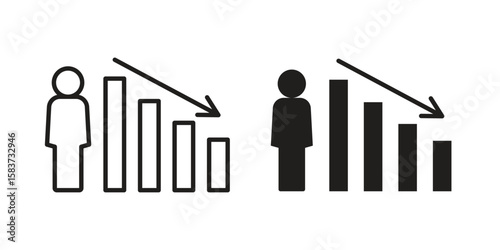 Attrition icons designed in filled, outline, line and stroke style