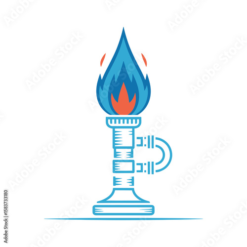 burning gas flame
