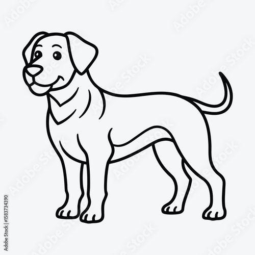 Vector art of happy dog illustration isolated on white background