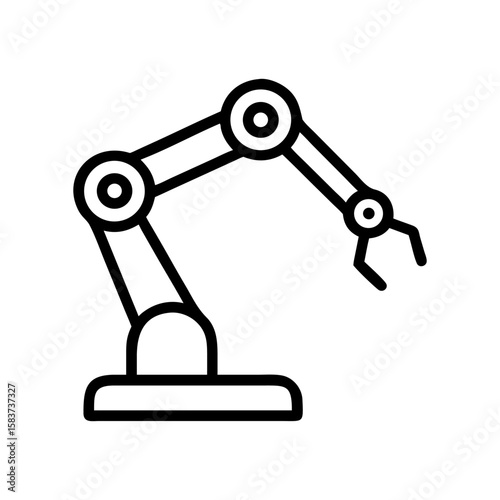 Robotic arm manipulator vector icon