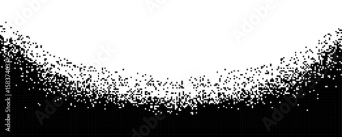 Curved pixel glitch border
