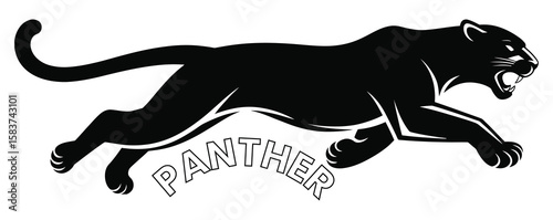Panther logo design vector,black panther.panther vintage logo icon illustration Premium Vector