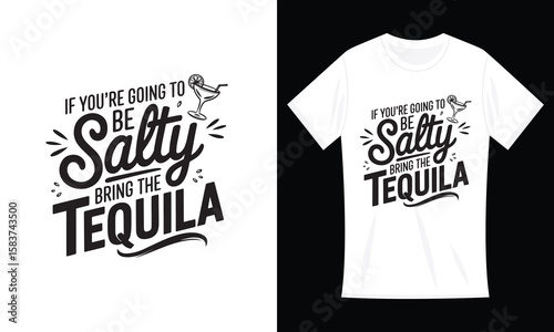 Salty Tequila Funny Retro Drinker Tops T-shirt
