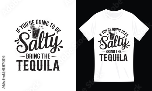 Salty Tequila Funny Retro Drinker Tops T-shirt