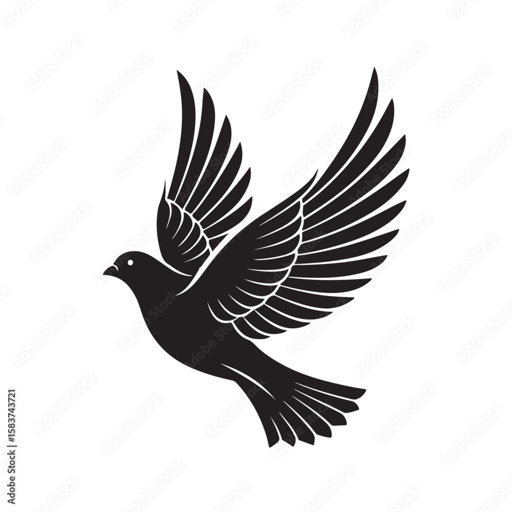 Obraz premium Bird icon, silhouette, logo on white background