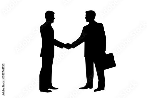 businessman shaking hand silhouette