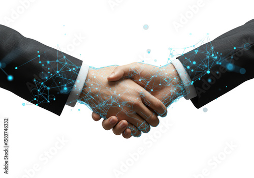 Isolated Technological Handshake Business Agreement Online